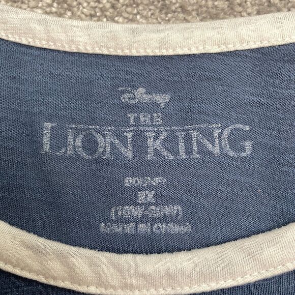 Disney The Lion King Graphic Raglan T-Shirt Womens 2X Blue White Long Sleeve Tee - Picture 3 of 14